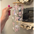Pink Bow Glass tumbler
